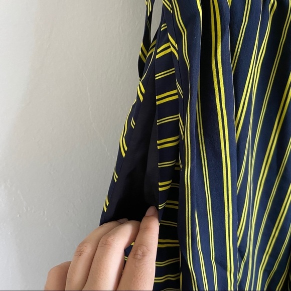 Nina Ricci Silk Striped Asymmetric Midi sleeveless Dress Size 36 US 4-6 - Picture 8 of 12